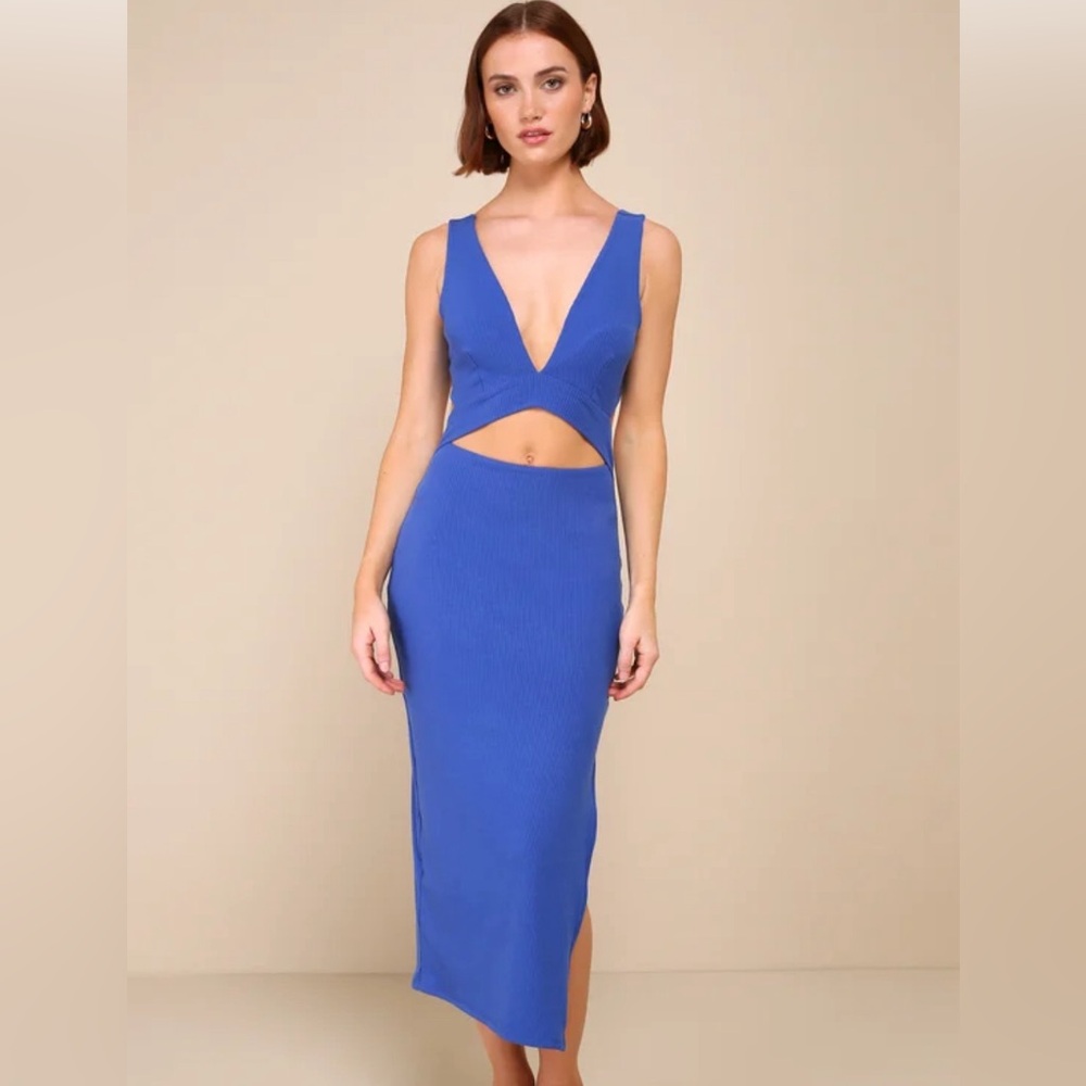 Lulus blue cut out dress NWT